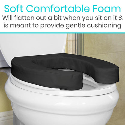 Toilet Seat Cushion Black 2" Soft