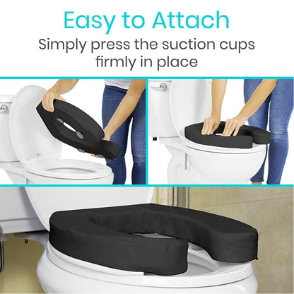 Toilet Seat Cushion Black 2" Soft